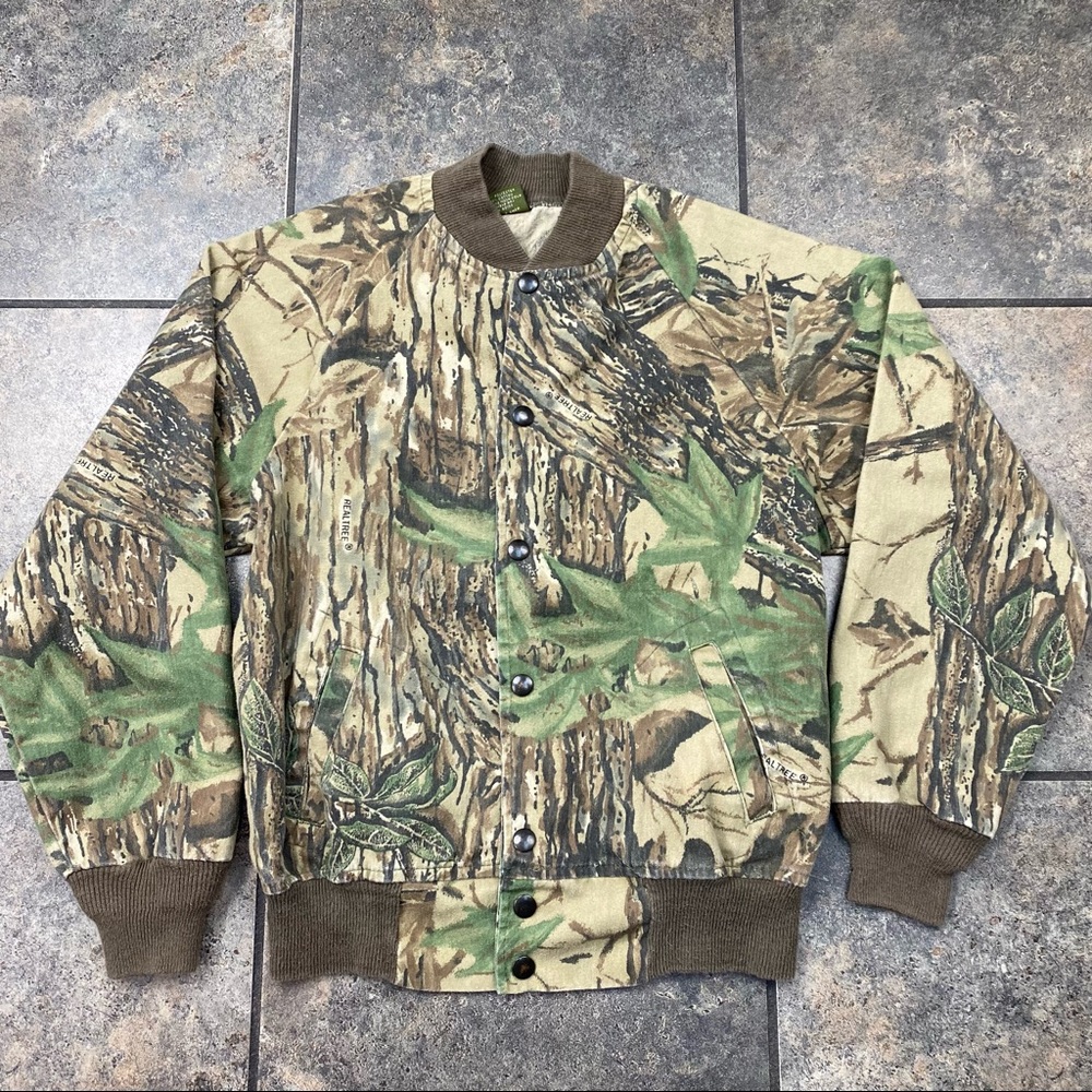Boy’s/Kid’s Vintage Spartan RealTree Camo Snap Button Jacket Size Large